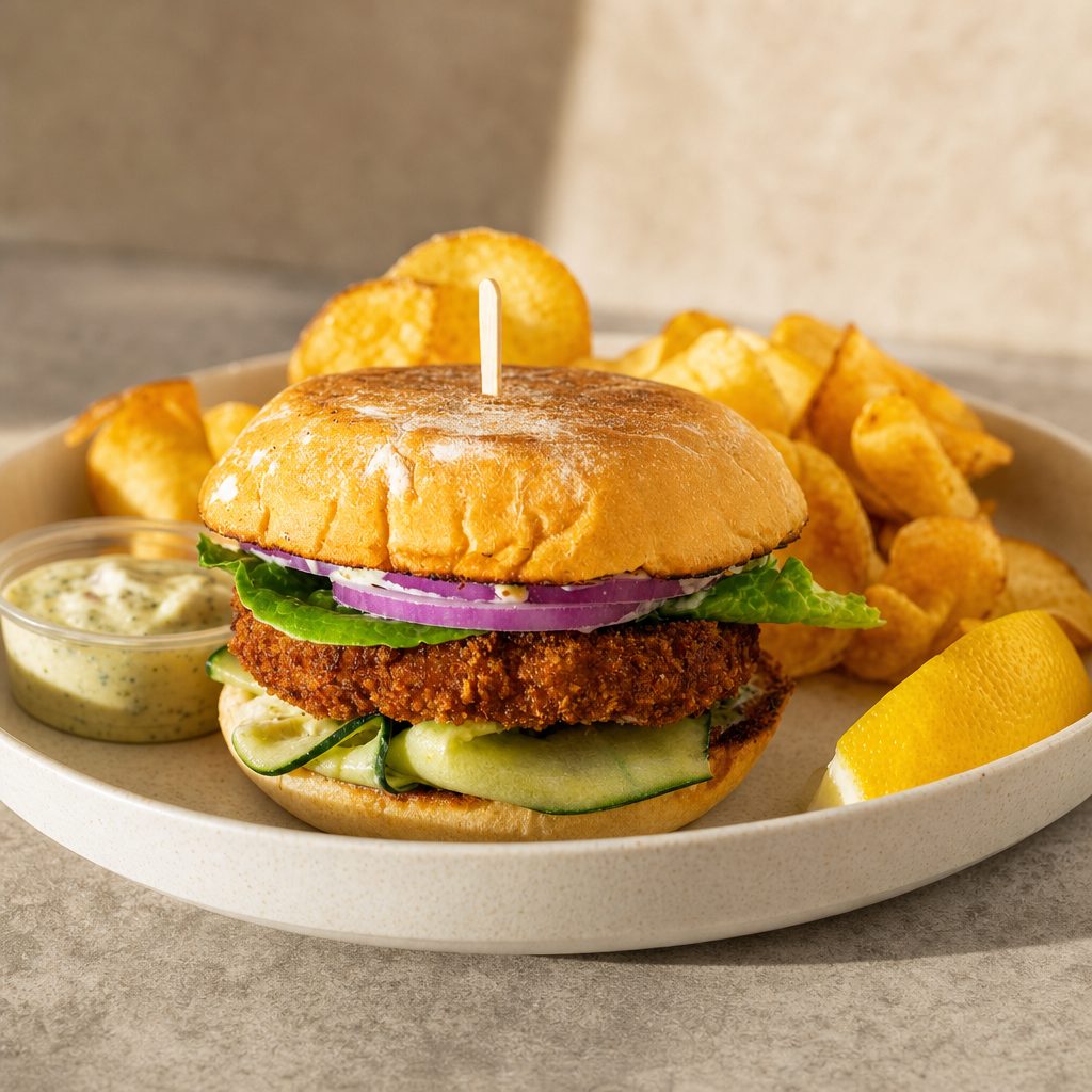 MAMA's Shrimp Burger.