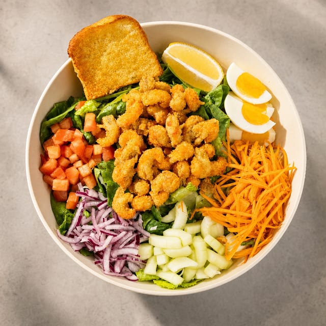 Fried Popcorn Crawfish Salad.